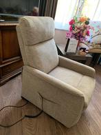 Stoel Fauteuil elektrisch beensteun beige, Huis en Inrichting, Ophalen, 75 tot 100 cm, Zo goed als nieuw, Stof