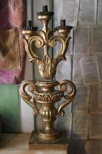 Antieke franse 18e eeuwse bois dore kandelaar kerk kandelaar, Antiek en Kunst, Antiek | Religie, Ophalen of Verzenden