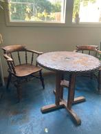 Stoer bistro tafeltje met zaagblad, Industrieel, Antiek en Kunst, Ophalen