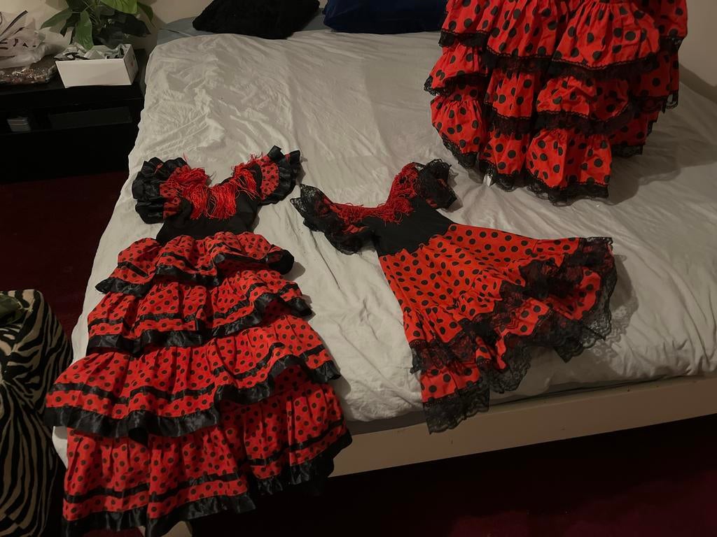 Flamenco Jurken Set - Carnaval of Themafeest, Kleding | Dames, Carnaval, Ophalen of Verzenden, Kleding, Maat 34 (XS) of kleiner