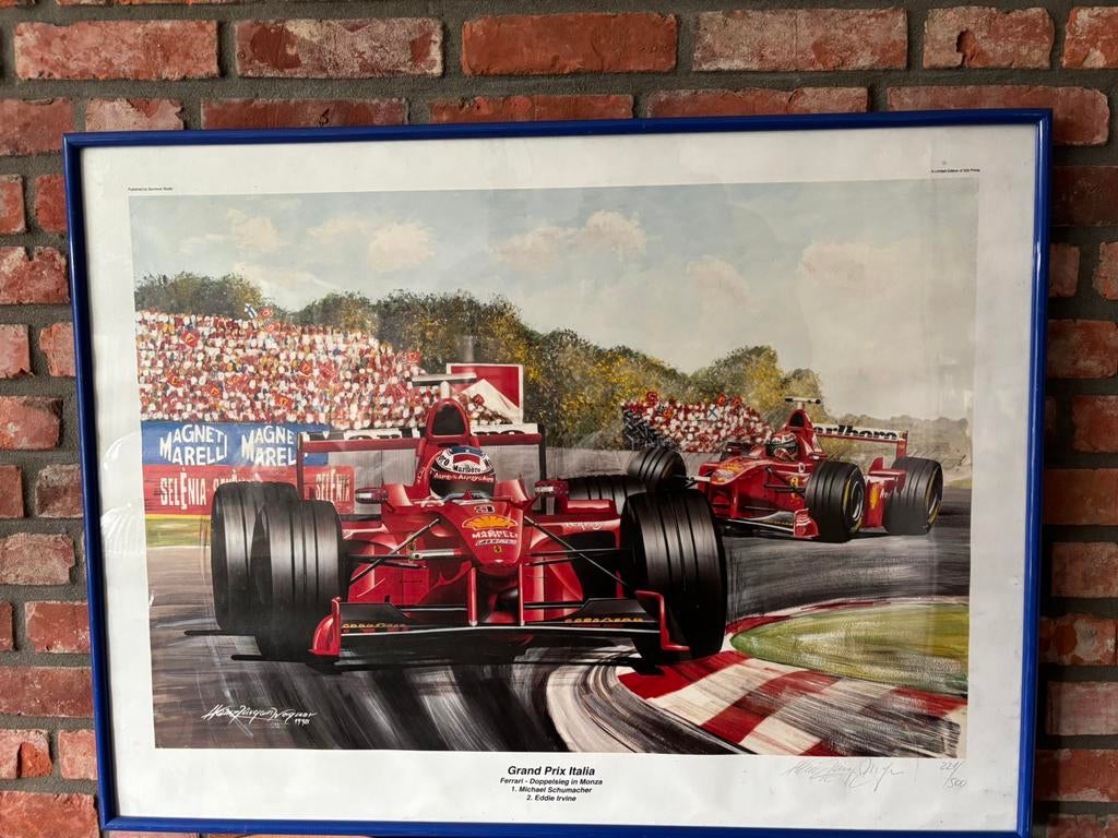 Michael Schumacher Kunstdruk H.J. Wagner "Monza" gesigneerd, Ophalen of Verzenden, Nieuw, Buitenlandse clubs