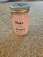 Roze glazen spaarpot, Ophalen of Verzenden, Zo goed als nieuw, Overige materialen, Overige thema's