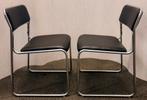 2 Buisframe Stoelen Spectrum Midcentury Vintage '60 '70, Ophalen, Vintage Midcentury Spectrum, Twee, Zwart
