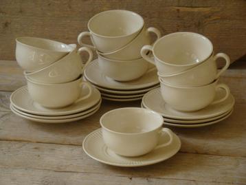 15x Kop-en-schotel, creme, IKEA, zo goed als nieuw beschikbaar voor biedingen