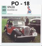Po18 autokaart singer roadstar 4 ad ( 1951 - 1955 ), Ophalen of Verzenden, Zo goed als nieuw