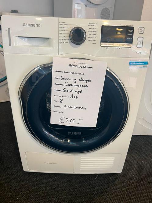 Samsung A++ warmtepompdroger 8kg. Garantie en bezorgd., Witgoed en Apparatuur, Wasdrogers, Zo goed als nieuw, Condens, Voorlader