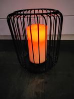 Zwart metalen kaarsenhouder., Zwart, Ophalen of Verzenden, Zo goed als nieuw, Metaal