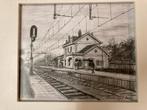 Pentekening Station Oudenbosch in lijst, Verzenden, Gebruikt, Overige typen, Overige merken