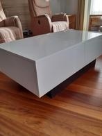 Hoogglans witte salontafel met bergruimte, Huis en Inrichting, Tafels | Salontafels, Ophalen, 100 tot 150 cm, 50 tot 100 cm, Zo goed als nieuw
