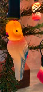 OUD ANTIEK KERSTLAMPJE DECORATIE VERSIERING PAPAGAAI 14, Diversen, Ophalen of Verzenden, Zo goed als nieuw