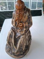 Vintage sculptuur gipsen zittende monnik, Ophalen of Verzenden