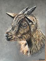 Geit Schilderij - Acryl op doek, Minder dan 50 cm, Nieuw, Ophalen of Verzenden, Schilderij