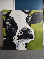 Schilderij koeienkop, 1x1 m op canvas, Ophalen