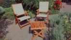 Hardhouten tuinset 2 stoelen plus tafel, Tuin en Terras, Gebruikt, Hardhout, Stoel, Tuinset