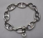 Zilveren massieve unisex armband met schroefslot nr.1021, Verzenden, Zo goed als nieuw, Zilver, Zilver