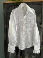 Witte Ruche Disco carnaval Blouse Heren - maat M/L, Ophalen of Verzenden, Zo goed als nieuw