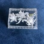 mooie vintage lucite broche met edelweiss, Sieraden, Tassen en Uiterlijk, Overige materialen, Overige kleuren, Minder dan 4 cm