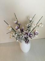 Grote Vloer Vaas met gratis Bloemen, Ophalen, Wit, Aardewerk of Porselein, Zo goed als nieuw