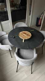 Ikea mariedamm ronde tafel zwart marmerpatroon, Huis en Inrichting, Tafels | Eettafels, Ophalen, Gebruikt, Rond, Vier personen