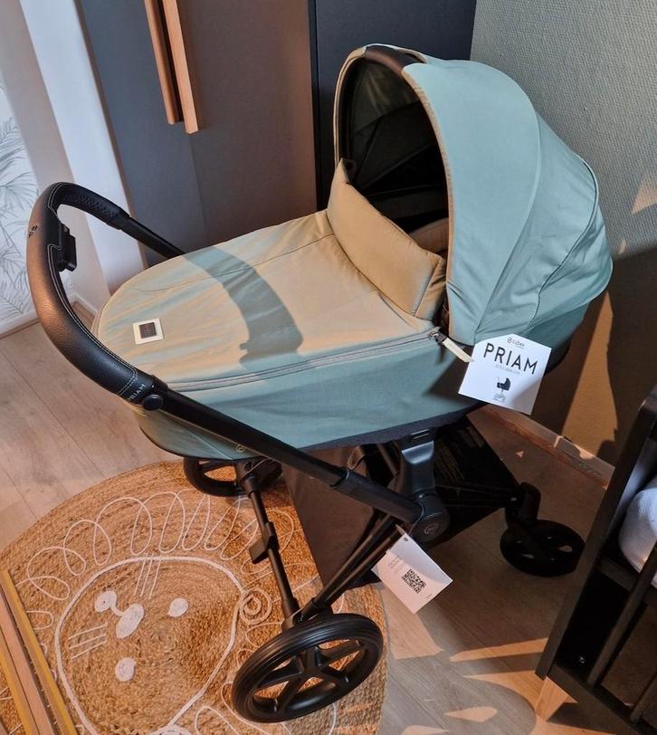 Cybex Priam Combiwagen Leaf Green, Kinderen en Baby's, Kinderwagens en Combinaties, Gebruikt, Combiwagen, Overige merken, Met reiswieg