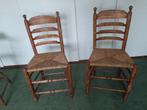 2  Riet Stoeltjes oude Hollandse  knoopstoel met biezen mat, Huis en Inrichting, Stoelen, Ophalen, Gebruikt, Bruin, Twee