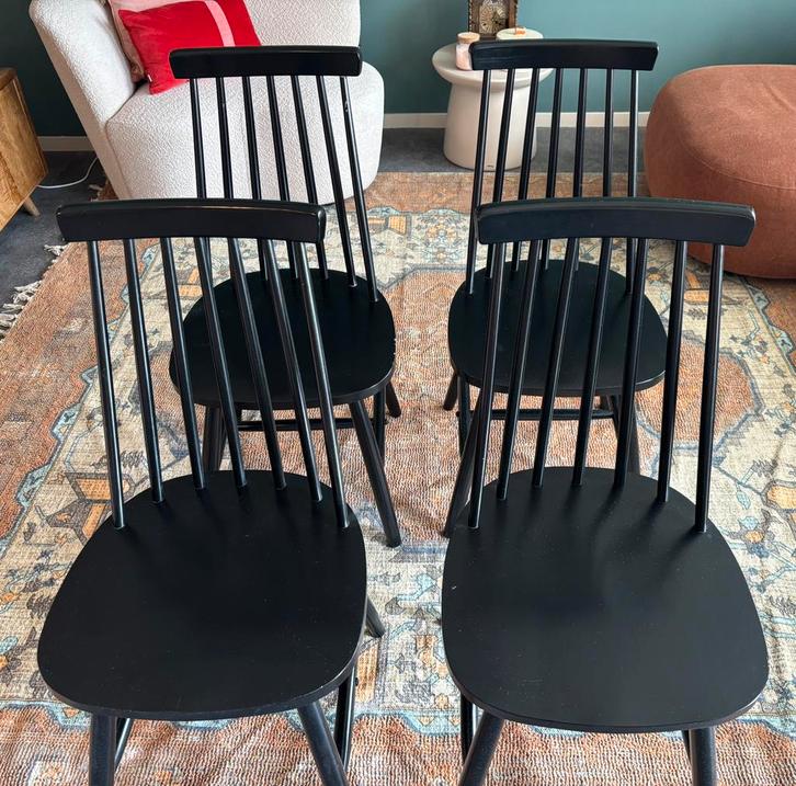 Venture home 4x eetkamer stoelen nieuw staat, Huis en Inrichting, Stoelen, Nieuw, Vier, Hout, Zwart, Ophalen