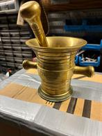 Zware messing vijzel met stamper, Antiek en Kunst, Ophalen of Verzenden, Koper