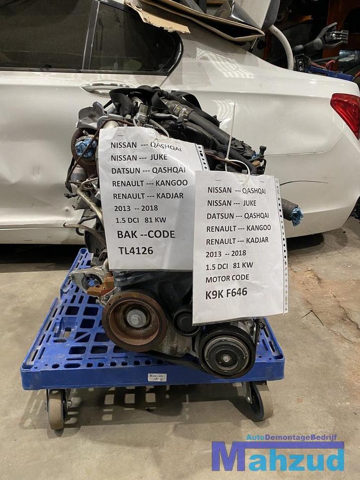 NISSAN QASHQAI JUKE 1.5 DCI 81 KW MOTORBLOK K9KF646 TURBO, Auto-onderdelen, Motor en Toebehoren, Nissan, Gebruikt, Ophalen of Verzenden