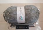 Reuzeknot wol grijs glitter kleurig 500 gram nieuw., Ophalen of Verzenden, Nieuw, Breien of Haken, Wol of Garen