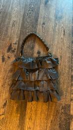 Leren ruffles schoudertas van Fab., Ophalen of Verzenden, Gebruikt, Bruin, Handtas