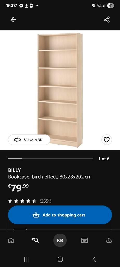 Ikea Billy Boekenkast 80x28x202 cm, Huis en Inrichting, Kasten | Boekenkasten, Ophalen