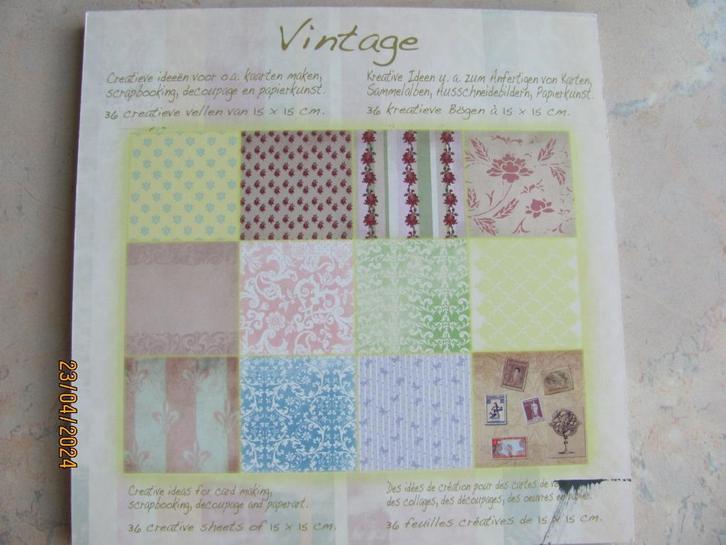 NIEUWSTAAT papier VINTAGE paperpad geel bruin 12 dessin KRUL, Diversen, Papierwaren, Zo goed als nieuw, Ophalen of Verzenden