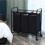 SONGMICS Wasmand 3 x 44 L Zwart-81x41x77cm, Huis en Inrichting, Badkamer | Badtextiel en Accessoires, Ophalen, Nieuw, Zwart, Overige typen