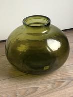 Groene glazen vaas, Minder dan 50 cm, Groen, Glas, Gebruikt