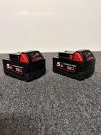 2x Milwaukee 5.0Ah Accu's - Goede Conditie!, Doe-het-zelf en Verbouw, Gereedschap | Machine-onderdelen en Toebehoren, Ophalen of Verzenden