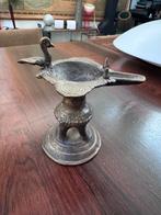 Antiek Bronzen Olielampje Vogel, Ophalen of Verzenden, Brons