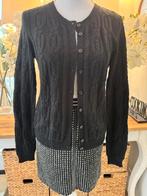 Nieuw, Zwart kabel-vestje Benetton, 38/M, wol/mohair, NIEUW., Ophalen of Verzenden, Nieuw, Maat 38/40 (M), Zwart