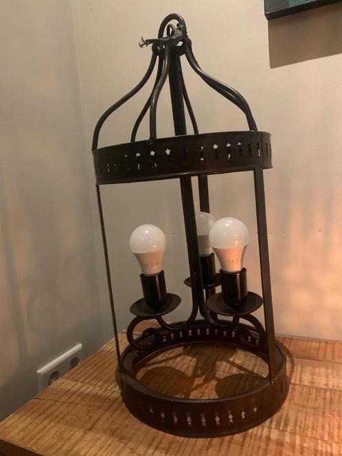 Sfeervolle metalen hanglamp, Huis en Inrichting, Woonaccessoires | Kandelaars en Kaarsen, Zo goed als nieuw, Kandelaar, 50 tot 75 cm