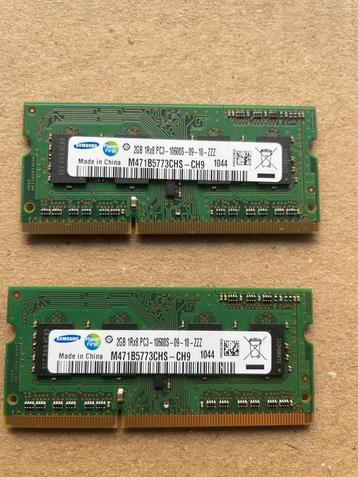 2x 2GB DDR3 Sodimm RAM Geheugen beschikbaar voor biedingen