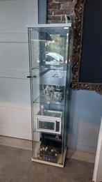 Glazen vitrinekastje met planken, Ophalen, Minder dan 50 cm, Glas, Modern