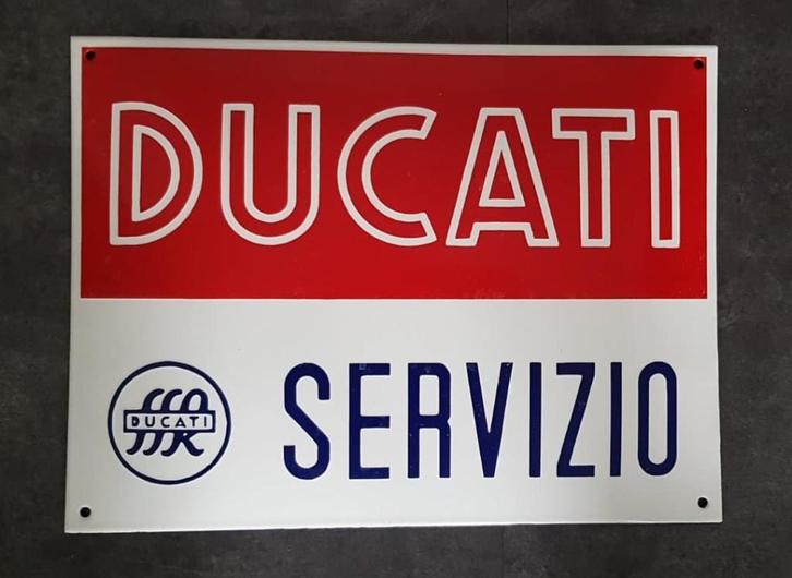 Ducati servizio emaillen reclame bord en veel andere borden, Verzamelen, Merken en Reclamevoorwerpen, Reclamebord, Ophalen of Verzenden