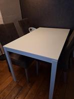 Ikea uitschuifbare tafel wit, Huis en Inrichting, Bureaus, Ophalen, Zo goed als nieuw