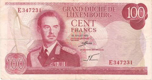 LUXEMBOURG 100 FRANCS 1970, Postzegels en Munten, Bankbiljetten | Europa | Niet-Eurobiljetten, Overige landen, Verzenden