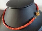 Zeeuwse bloedkoralen ketting  met gouden slot zeeuwse knop, Verzenden, Goud, Ketting, Met edelsteen