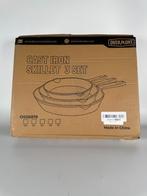 Overmont cast iron skillet set (2 pans), Huis en Inrichting, Keuken | Potten en Pannen, Ophalen of Verzenden, Zo goed als nieuw