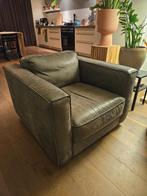 Leren fauteuil / love seat in antraciet kleur, Huis en Inrichting, Fauteuils, Ophalen, 75 tot 100 cm, Leer, 75 tot 100 cm