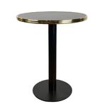Bistrotafel black Siyah 60 rond tafelblad met messing rand