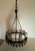 Antieke Messing Kroonluchter met Franse Lelie, 1920-1960, Ophalen of Verzenden, Gebruikt, Metaal