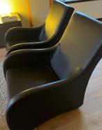 2 Lederen stoelen, Huis en Inrichting, Stoelen, Ophalen, Gebruikt, Twee, Bruin