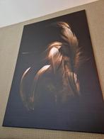 canvas schilderij zwart / goud blad 90 x 150 hoog, Ophalen of Verzenden